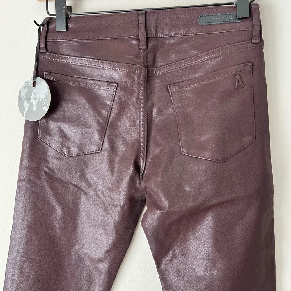 Articles of Society Hilary Burgundy High Rise Coated Skinny Jeans